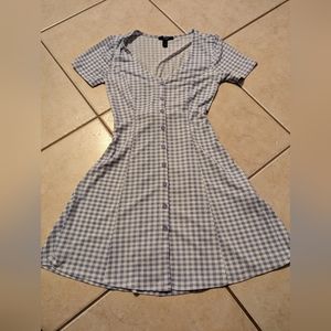 Purple and White Plaid Dress